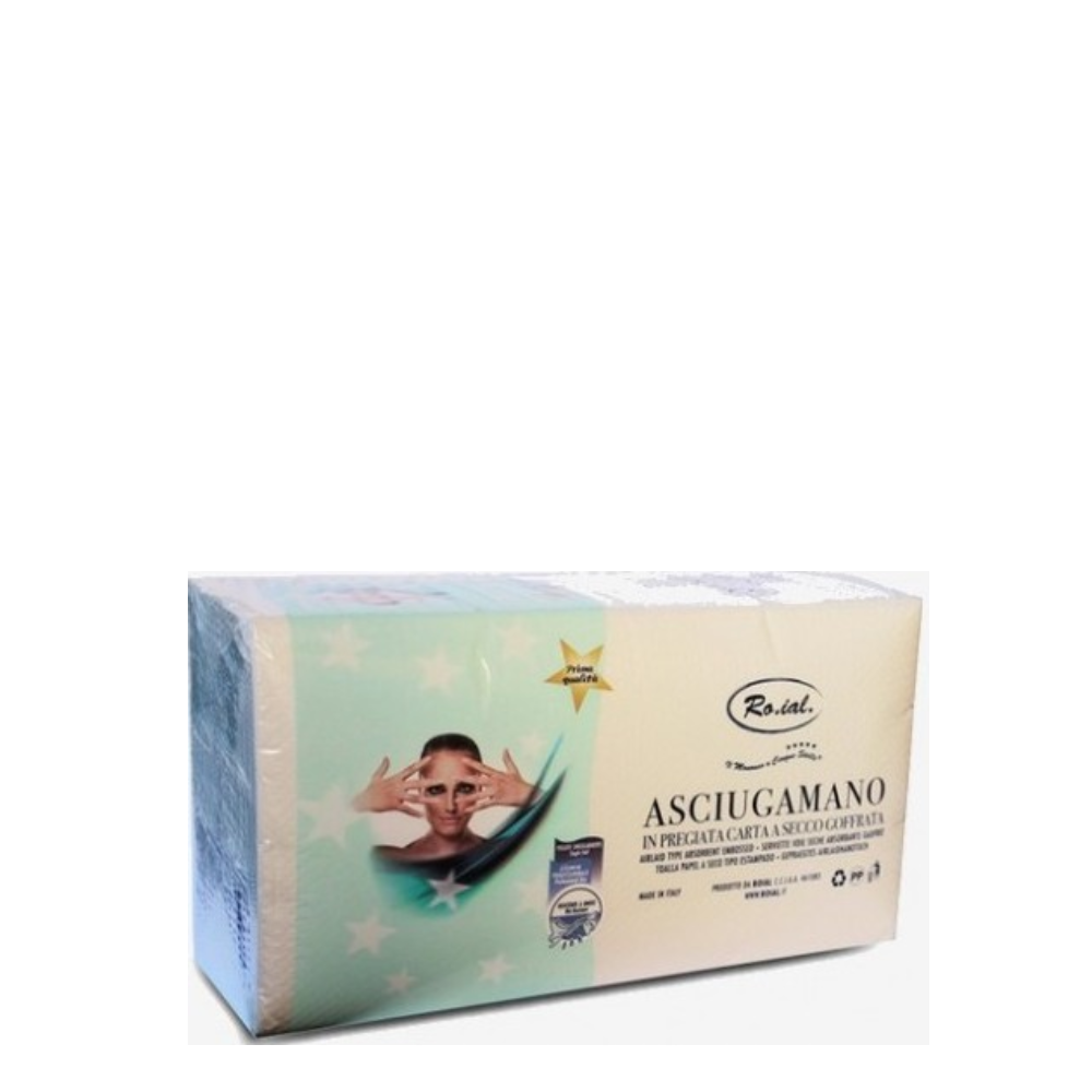ROIAL ASCIUGAMANO MONOUSO PIEGATO CARTA GOFFRATO CM40X70 80PZ ASC578