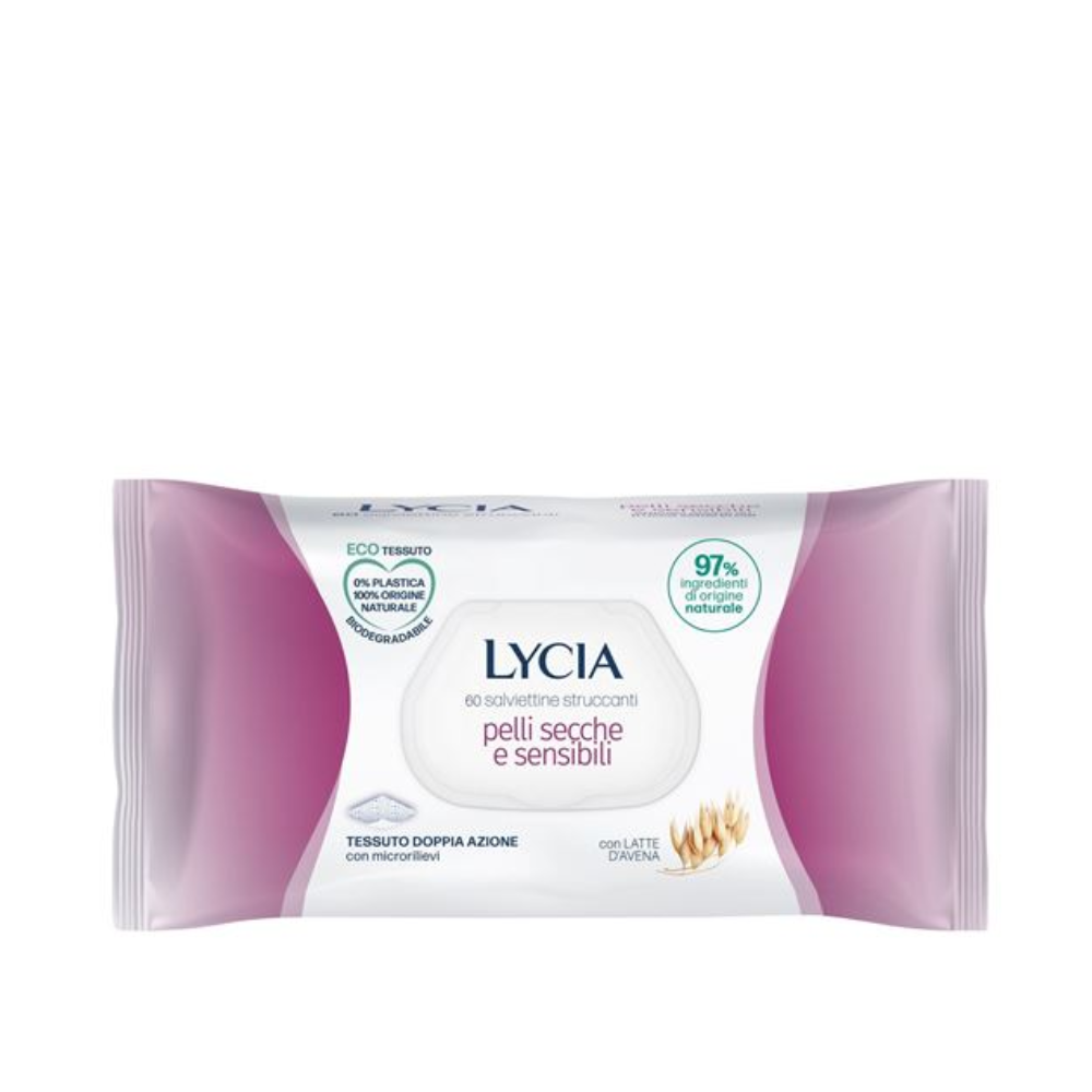 LYCIA SALVIETTINE STRUCCANTI PELLI SECCHE E SENSIBILI 60PZ
