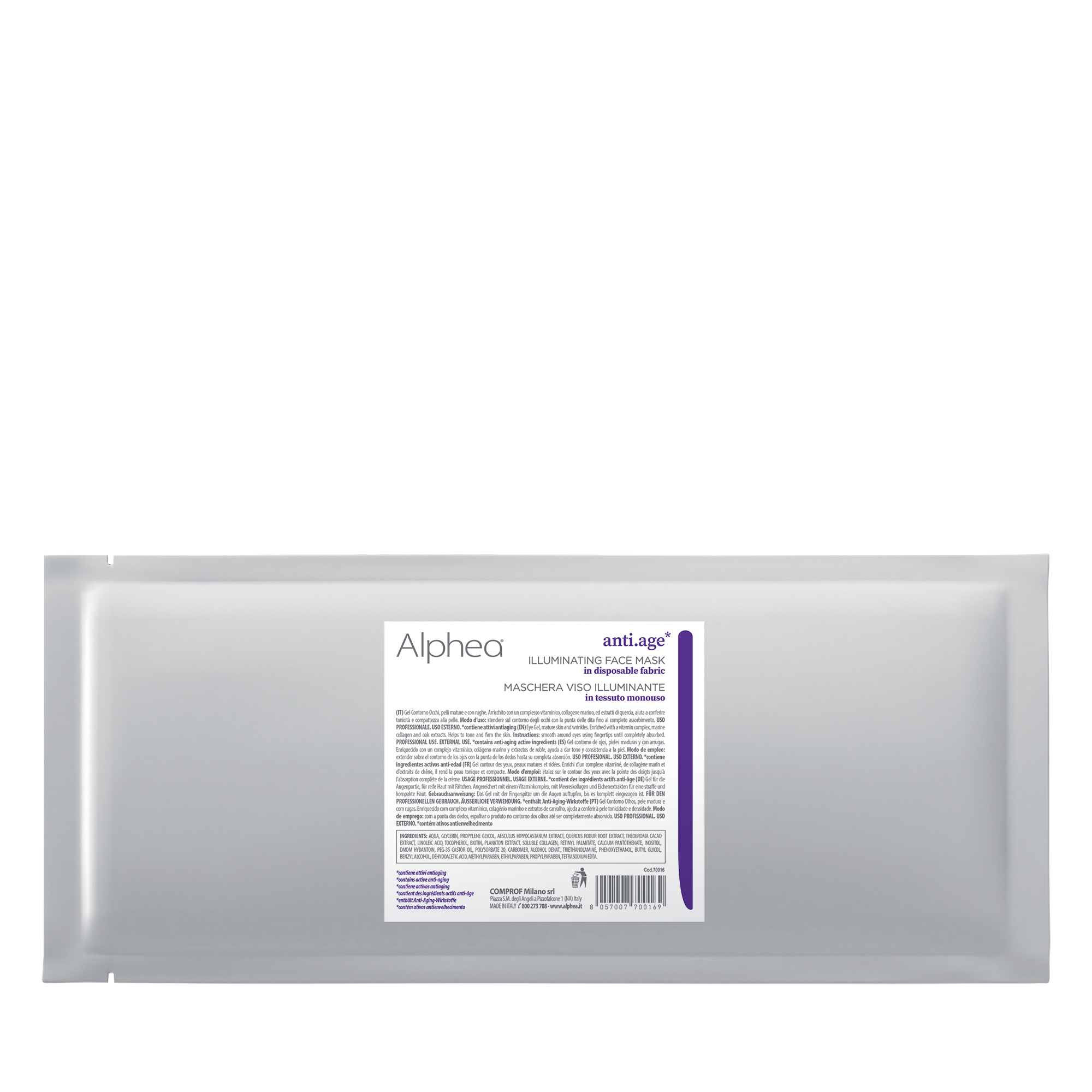 ALPHEA MASCHERA AL COLLAGENE IN FOGLIO ILLUMINANTE TNT ANTIAGE REVITALIZING