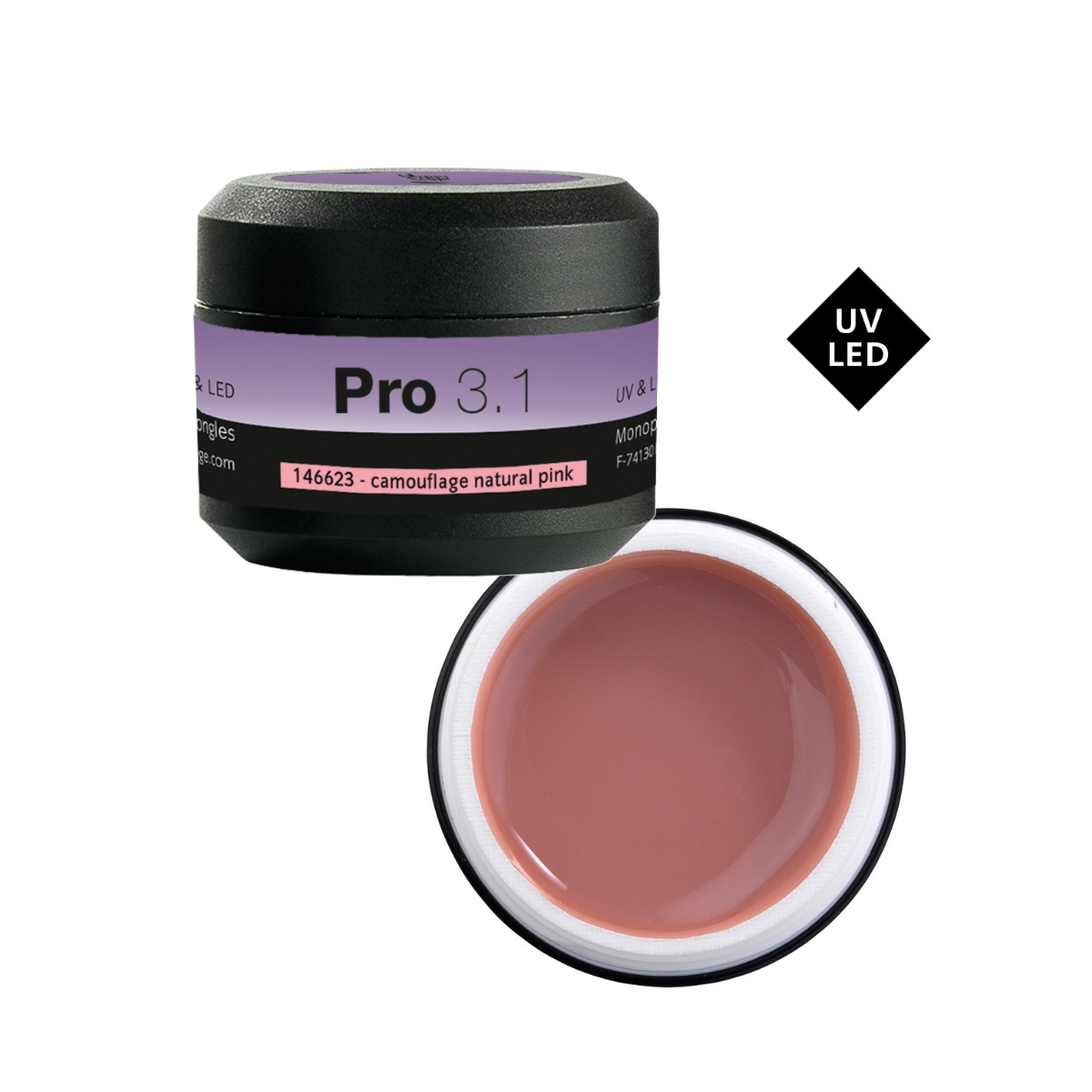 PEGGY SAGE 146623 PRO 3.1 GEL MONOFASE MIMETICO PER UNGHIE UV&LED 15GR NATURALE PINK
