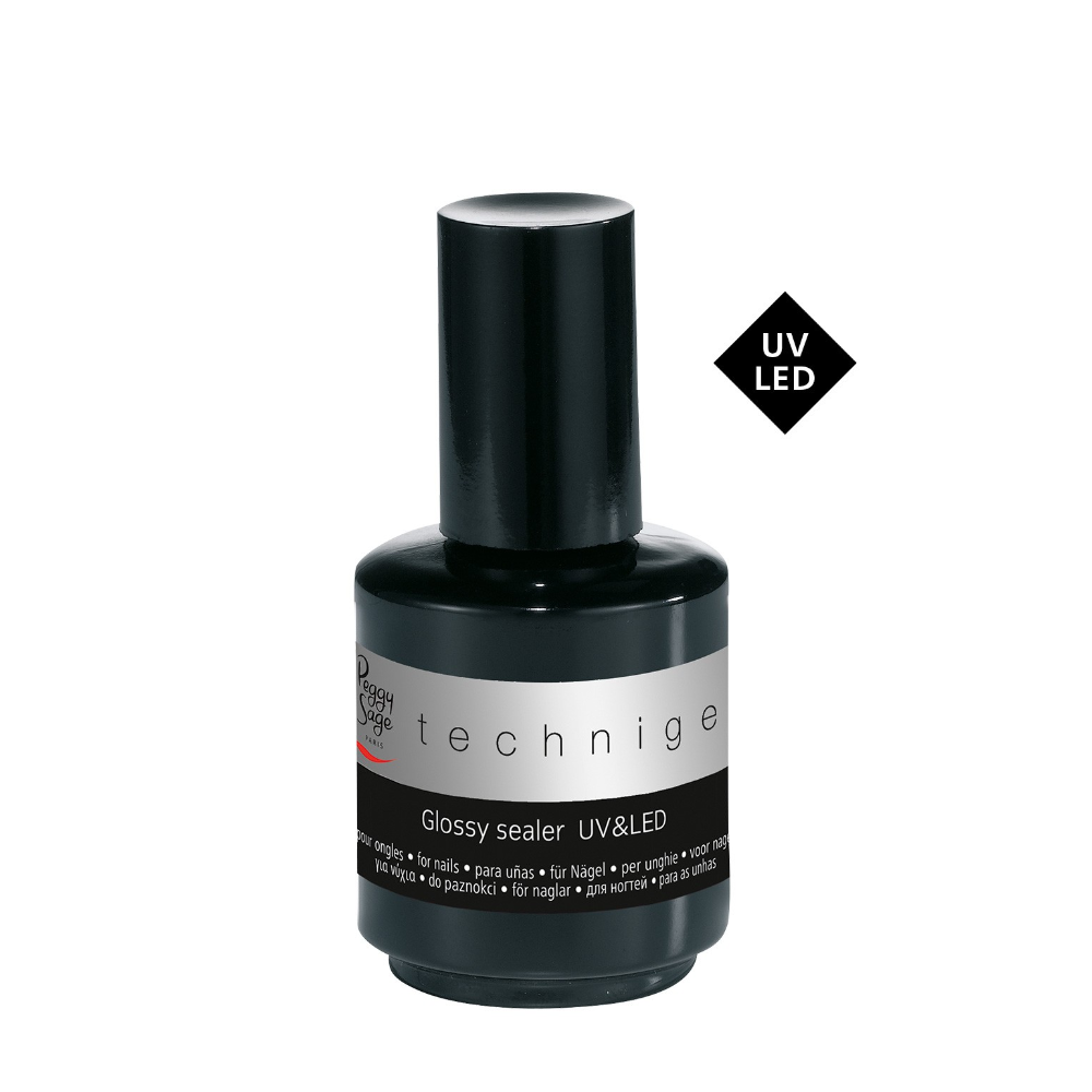 PEGGY SAGE 146685 TECHNIGEL GLOSSY SEALER UV&LED 15ML GEL TECNICO DI FINITURA ULTRA BRILLANTE