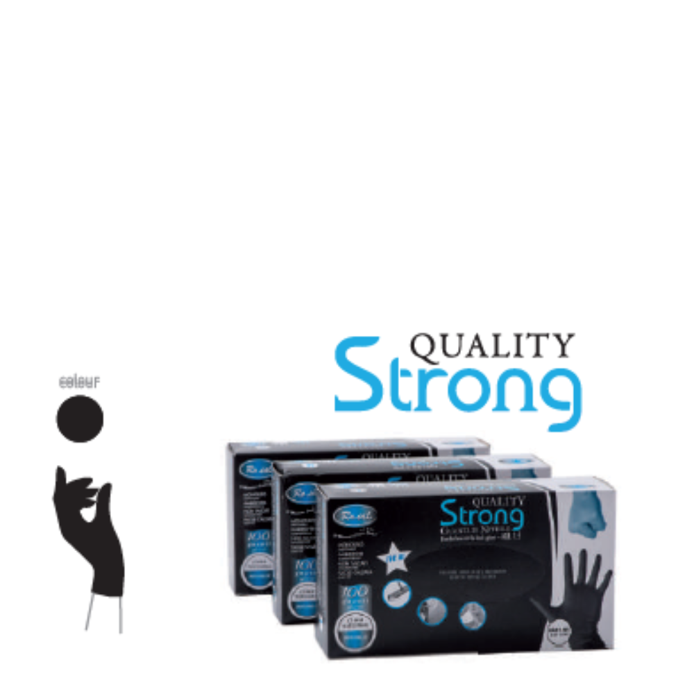 ROIAL GUANTI NITRILE STRONG NERI 100PZ