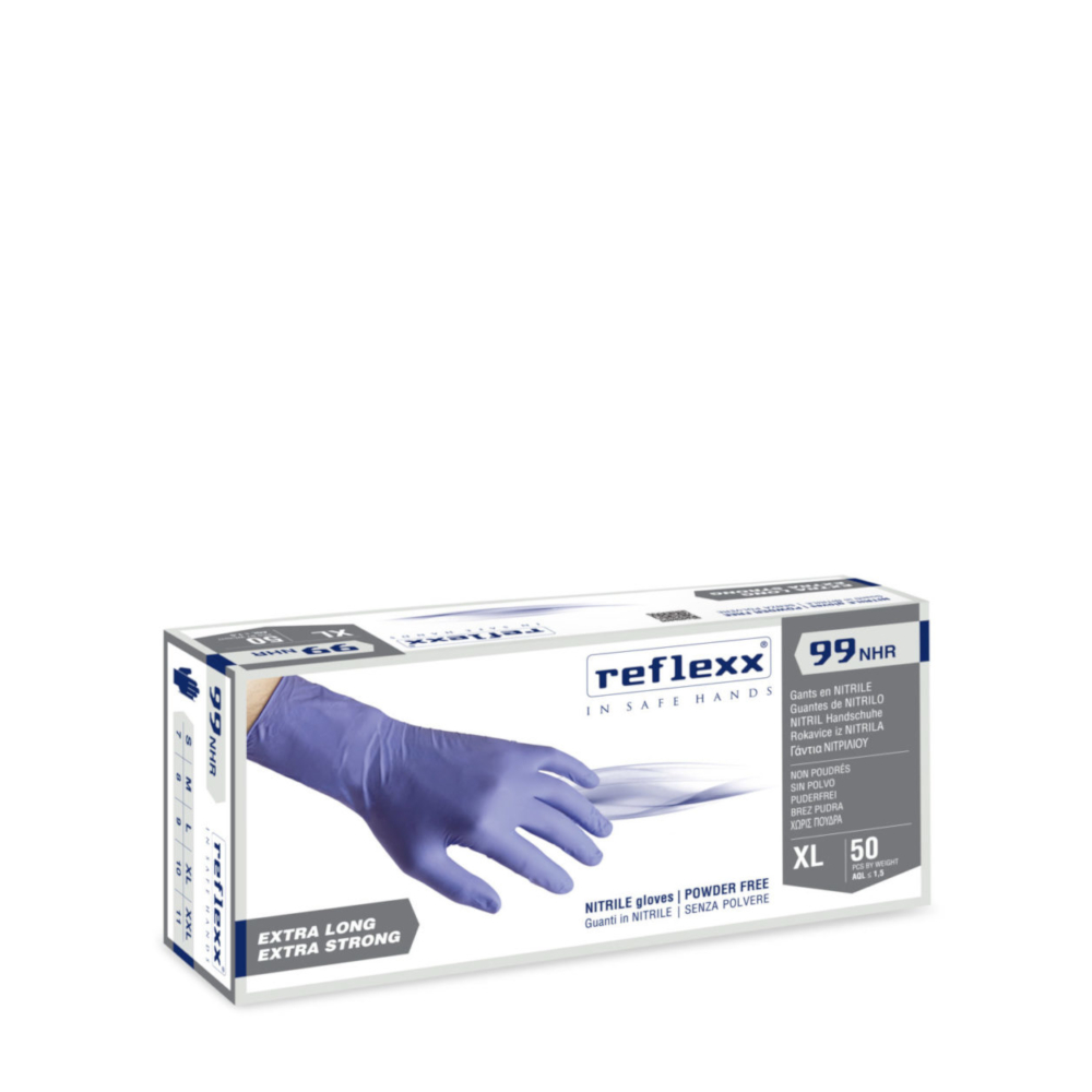 REFLEXX 99 GUANTI NITRILE SENZA POLVERE 50PZ R99