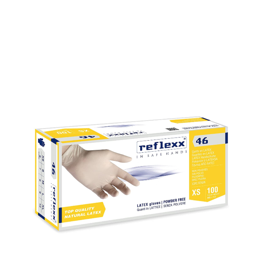 REFLEXX 46 GUANTI LATTICE SENZA POLVERE 100PZ R46