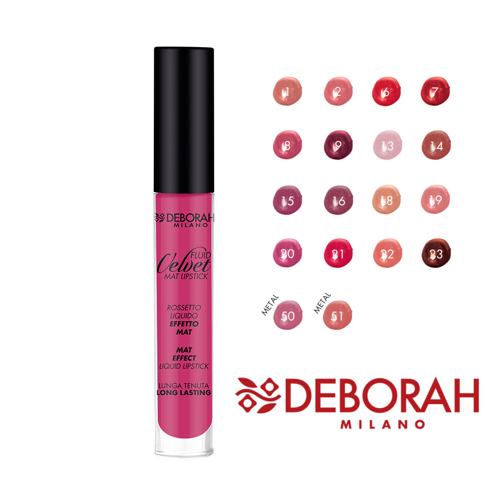 DEBORAH FLUID VELVET MAT LIPSTICK ROSSETTO LIQUIDO MAT