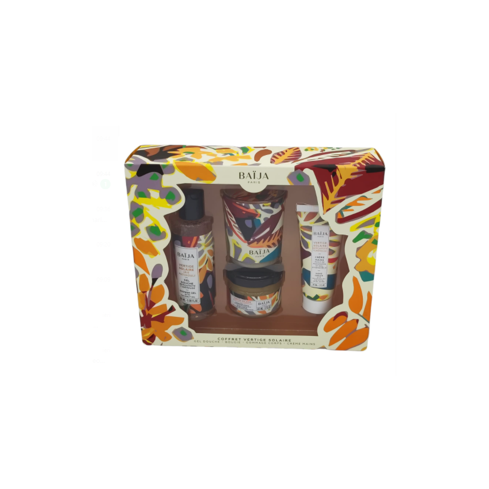 BAIJA VERTIGE SOLAIRE CONF. GEL DOCCIA 100ML+BODY SCRUB 60ML+CREMA MANI 30ML+CANDELA