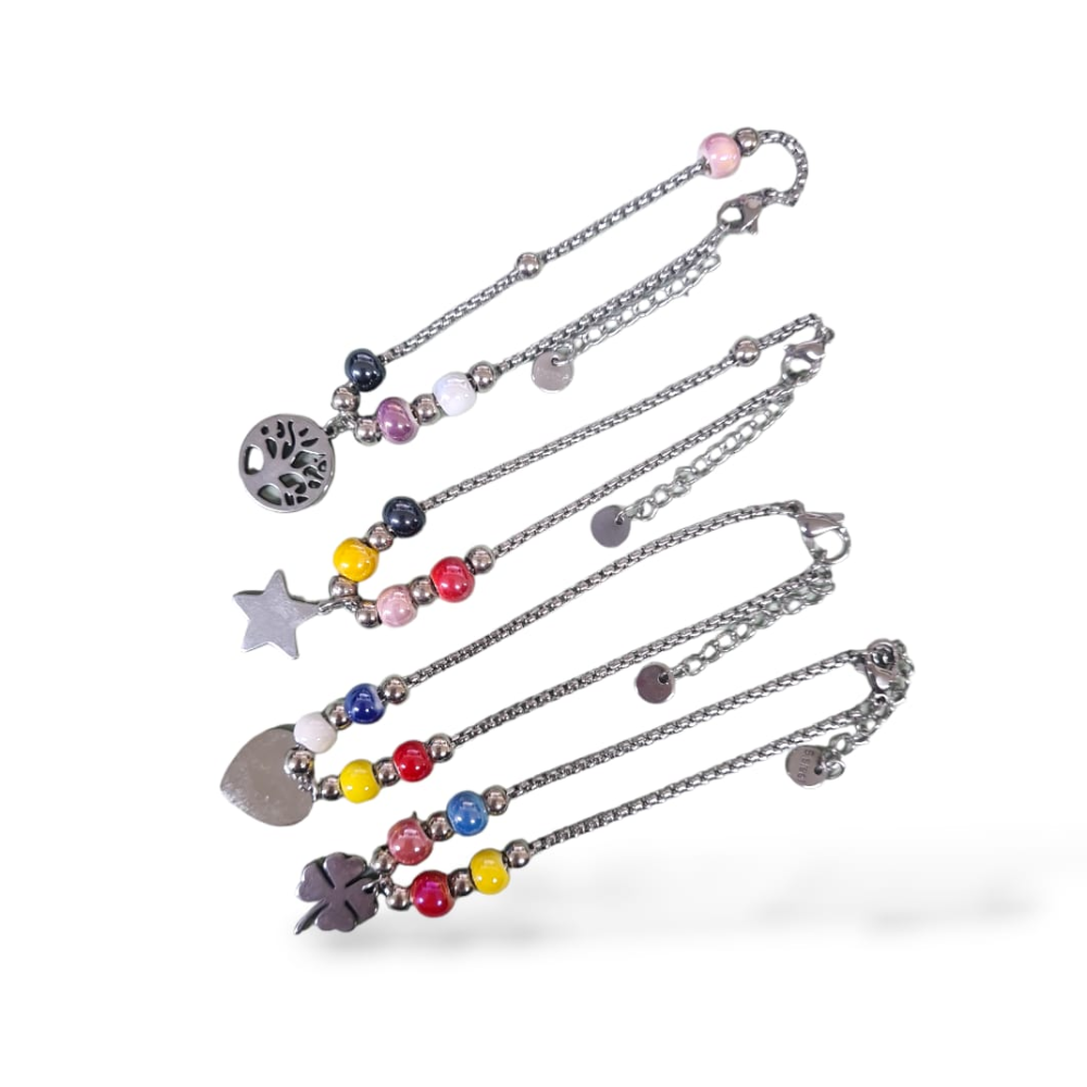 VANITA BRACCIALI ACCIAIO E CERAMICA AC725