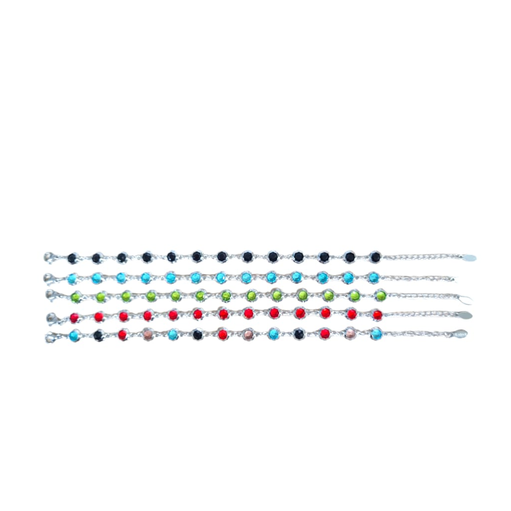 VANITA BRACCIALI ACCIAIO E CRISTALLI COLORATI AC202