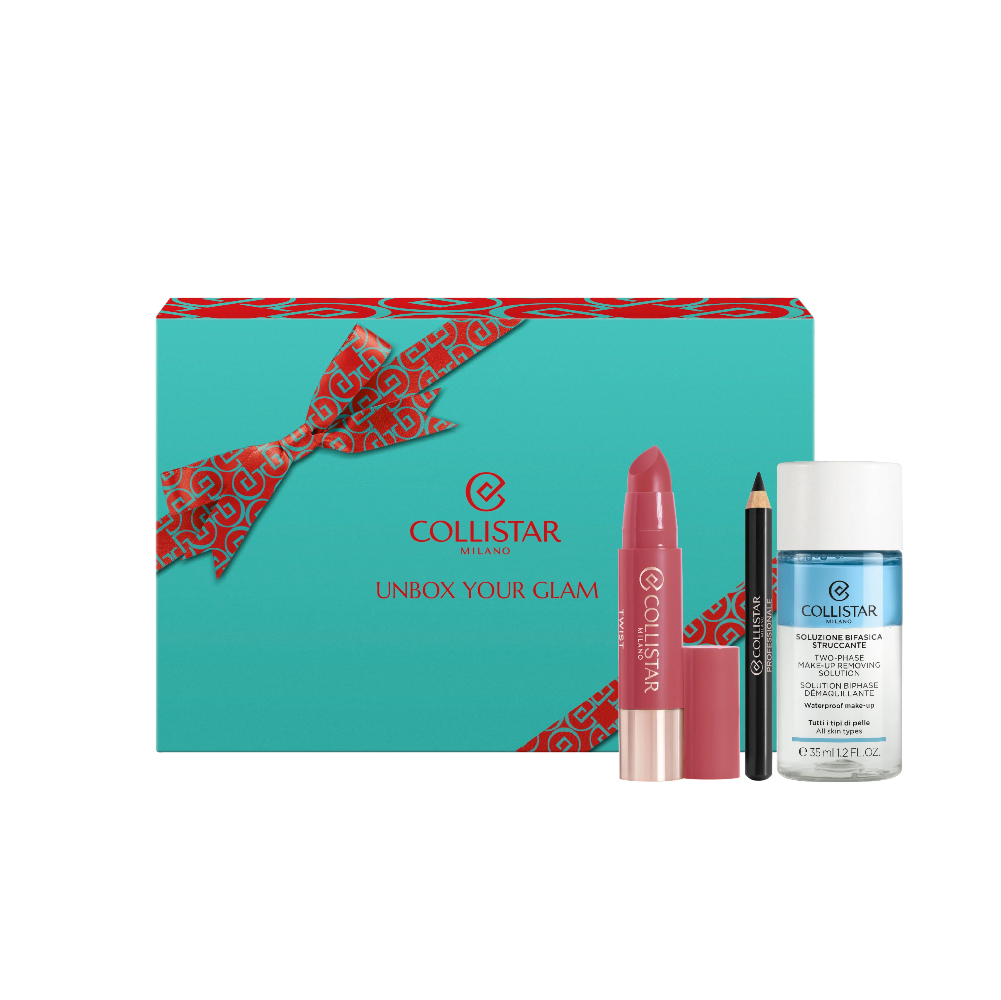 COLLISTAR UNBOX YOUR GLAM CONF. TWIST BALMY GLOSS + EYE PENCIL + MAKE UP REMOVING