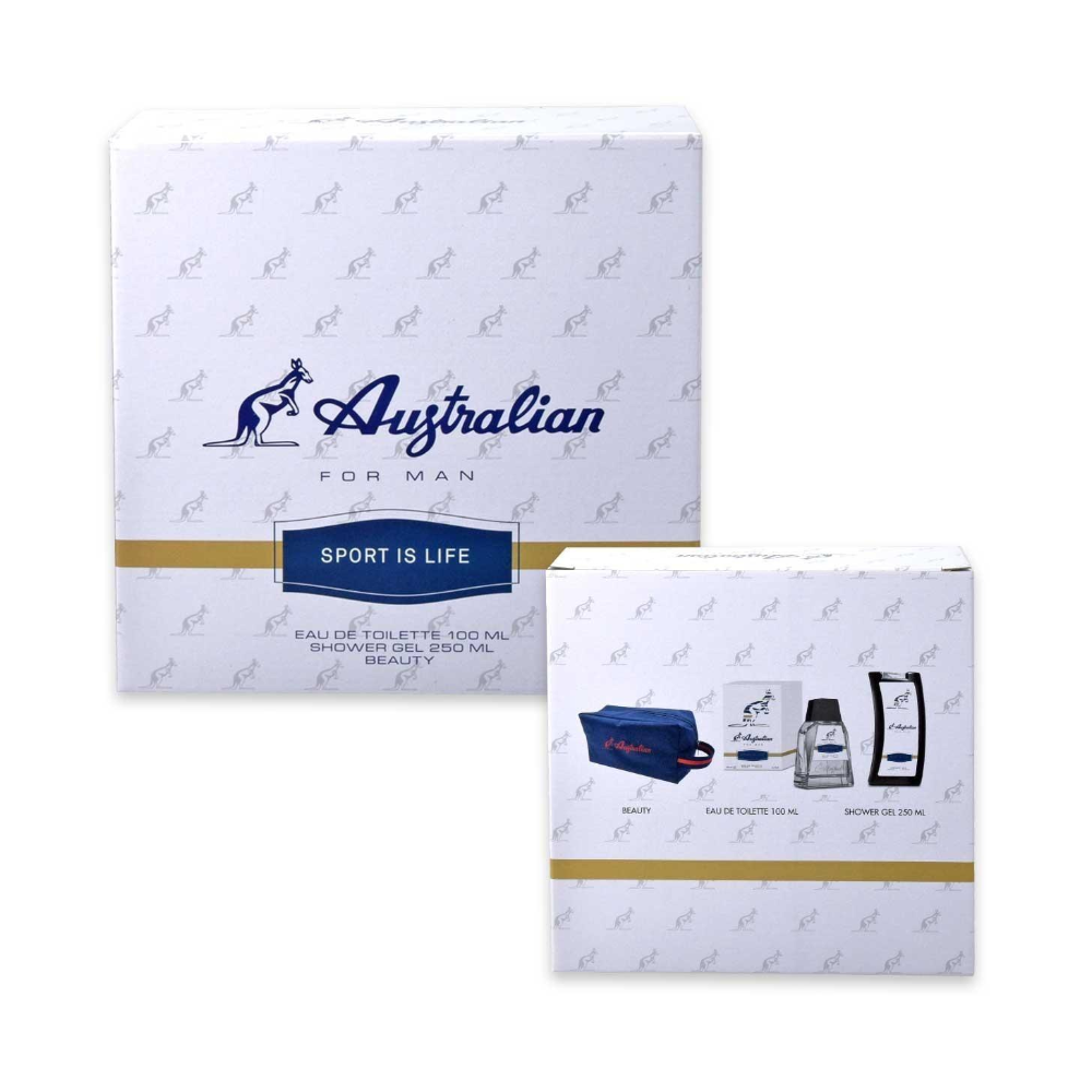AUSTRALIAN SPORT IS LIFE EDT 100ML + SHOWER GEL 250ML + POCHETTE FOR MAN AUST67