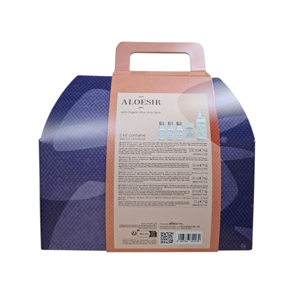 ALLEGRINI KIT PAMPERING ALOESIR LOZIONE MANI E CORPO 300ML+ SHAMPOO DOCCIA 30ML+ LOZIONE CORPO 30ML+ BALSAMO CAPELLI 30ML+ SAPONETTA 026KITNPMP2